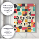 Personalised Name Abstract Bauhaus Geometric Custom Bespoke  Contemporary Display Canvas Wall Art Print Decor Picture Ready to Hang
