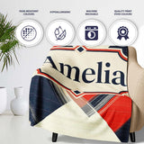 Abstract Inspired Patchwork Stripes Modern Seamless Pattern Name  Personalised Custom Name Super Soft Fleece Blanket Bed Sofa Throw