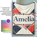 Abstract Inspired Patchwork Stripes Modern Seamless Pattern Name  Personalised Custom Name Super Soft Fleece Blanket Bed Sofa Throw