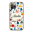 Abstract Playful Bauhaus Style Shapes Colorful Custom Name Protective Phone Case Mobile Cover Durable Everyday Smartphone Shock Resistant