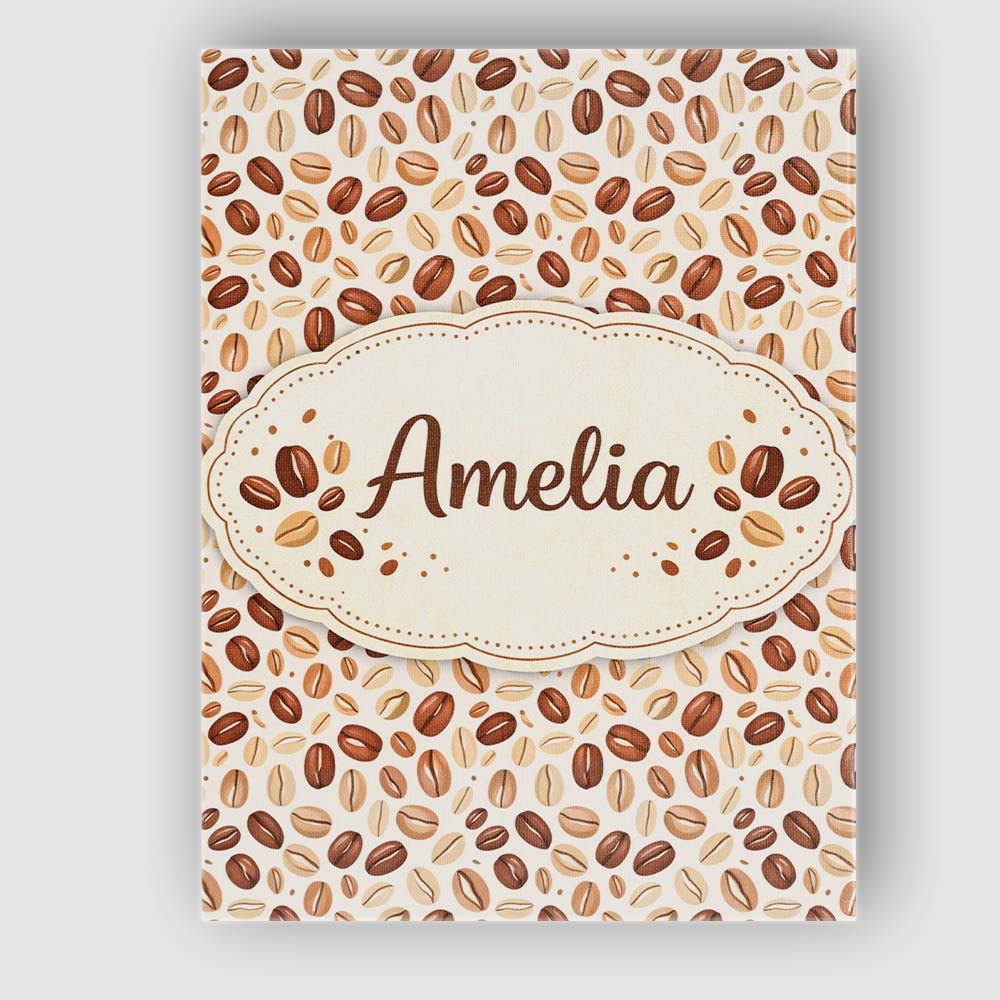 Personalised Name Coffee Beans Mixed Roast Seamless Pattern Charming Custom  Home Canvas Wall Art Print Decor Picture Ready to Hang