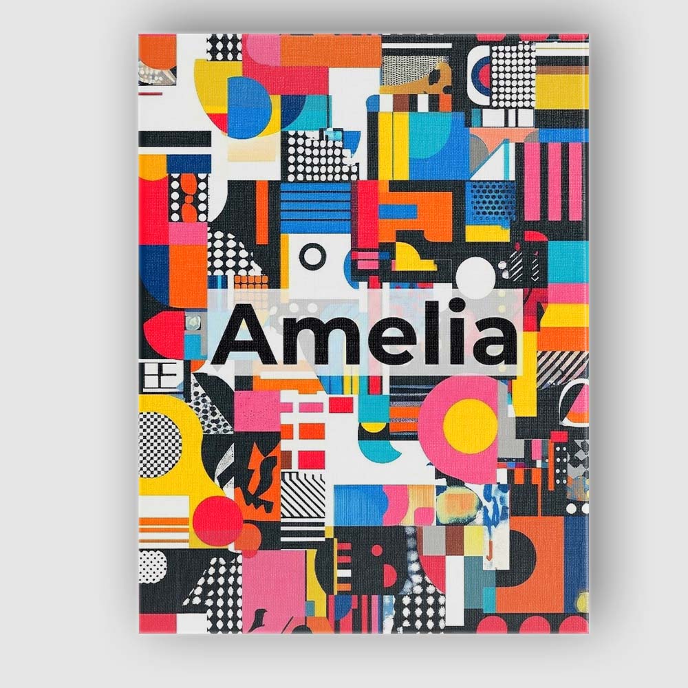 Personalised Name Abstract Vibrant Collage Custom  Unique Gift Idea Elegant Feature Canvas Wall Art Print Decor Picture Ready to Hang