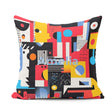 Custom Name Abstract Bright Modern Shapes Bold Artistic Seamless Square Filled Cushion Throw Pillow Sofa Bed Home Decor Zip Washable UK Made