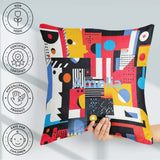 Custom Name Abstract Bright Modern Shapes Bold Artistic Seamless Square Filled Cushion Throw Pillow Sofa Bed Home Decor Zip Washable UK Made