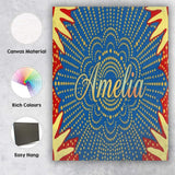 Personalised Name Abstract Firework Starburst Custom Unique Gift Idea Modern Room Accent Canvas Wall Art Print Decor Picture Ready to Hang