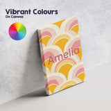 Personalised Name Abstract Deco Fan Custom  Stylish Home Interior Elegant Feature Canvas Wall Art Print Decor Picture Ready to Hang
