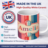 Personalized Custom Name Abstract Soft Gradient Capsule Forms Modern Artistic Seamless 11oz Ceramic Coffee Tea Mug White Large Handle