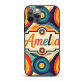 Abstract Concentric Circles Layered Rings Bold Custom Name Protective Phone Case Mobile Cover Durable Everyday Smartphone Shock Resistant