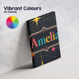 Personalised Name Abstract Night Sky Custom Premium Decorative Design Modern Room Accent Canvas Wall Art Print Decor Picture Ready to Hang
