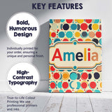 Personalised Name Abstract Polka Dot Custom Premium Decorative Design Modern Room Accent Canvas Wall Art Print Decor Picture Ready to Hang