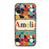 Abstract Bold Circular Shapes Overlapping Pop Art Custom Name Protective Phone Case Mobile Cover Durable Everyday Smartphone Shock Resistant
