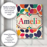 Personalised Name Abstract Leaf Petal Custom Modern Room Accent Creative Decorator Style Canvas Wall Art Print Decor Picture Ready to Hang