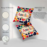 Custom Name Abstract Leaf Petal Scandinavian Style Seamless Name Square Filled Cushion Throw Pillow Sofa Bed Home Decor Zip Washable UK Made