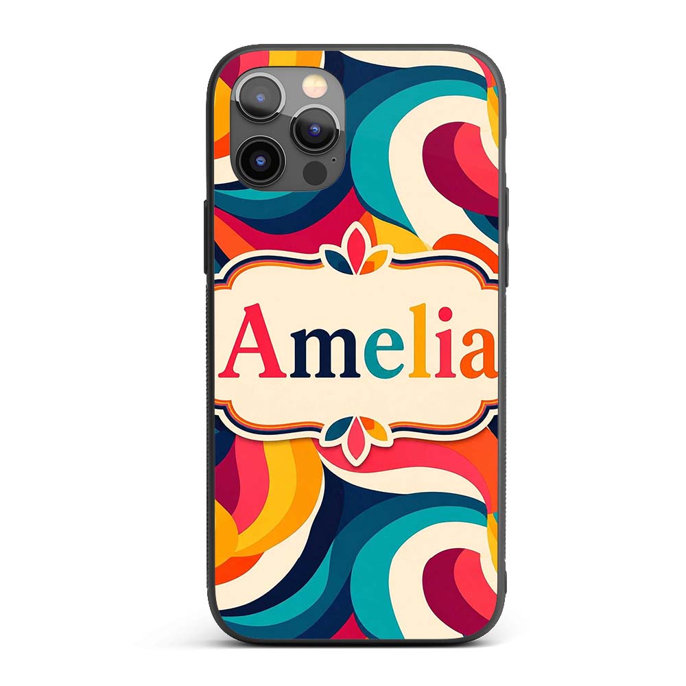 Bold Swirl Shapes Vibrant Abstract Flow Seamless Custom Name Protective Phone Case Mobile Cover Durable Everyday Smartphone Shock Resistant