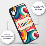 Bold Swirl Shapes Vibrant Abstract Flow Seamless Custom Name Protective Phone Case Mobile Cover Durable Everyday Smartphone Shock Resistant