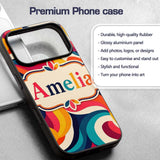 Bold Swirl Shapes Vibrant Abstract Flow Seamless Custom Name Protective Phone Case Mobile Cover Durable Everyday Smartphone Shock Resistant