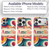 Bold Swirl Shapes Vibrant Abstract Flow Seamless Custom Name Protective Phone Case Mobile Cover Durable Everyday Smartphone Shock Resistant