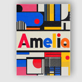 Personalised Name Bauhaus Inspired Abstract Custom  Bespoke Interior Contemporary Canvas Wall Art Print Decor Picture Ready to Hang