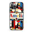 Bold Geometric Abstract Blocks and Circles Modern Custom Name Protective Phone Case Mobile Cover Durable Everyday Smartphone Shock Resistant