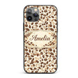 Coffee Beans Minimal Tan Background Seamless Custom Name Protective Phone Case Mobile Cover Durable Everyday Smartphone Shock Resistant