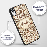 Coffee Beans Minimal Tan Background Seamless Custom Name Protective Phone Case Mobile Cover Durable Everyday Smartphone Shock Resistant