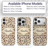 Coffee Beans Minimal Tan Background Seamless Custom Name Protective Phone Case Mobile Cover Durable Everyday Smartphone Shock Resistant