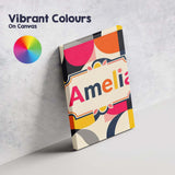 Personalised Name Bold Mid Century Abstract Custom  Bespoke Interior Contemporary Canvas Wall Art Print Decor Picture Ready to Hang