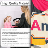 Bold Mid Century Abstract Curved Shapes Color Block Seamless  Personalised Custom Name Super Soft Fleece Blanket Bed Sofa Throw