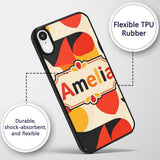 Modern Abstract Rounded Shapes Minimal Seamless Custom Name Protective Phone Case Mobile Cover Durable Everyday Smartphone Shock Resistant