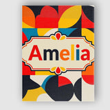 Personalised Name Colorful Abstract Petal Custom  Unique Gift Idea Elegant Feature Canvas Wall Art Print Decor Picture Ready to Hang