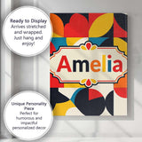 Personalised Name Colorful Abstract Petal Custom  Unique Gift Idea Elegant Feature Canvas Wall Art Print Decor Picture Ready to Hang