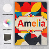 Personalised Name Colorful Abstract Petal Custom  Unique Gift Idea Elegant Feature Canvas Wall Art Print Decor Picture Ready to Hang