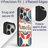 Floral Petal Shapes Bold Color Seamless Pattern Custom Name Protective Phone Case Mobile Cover Durable Everyday Smartphone Shock Resistant