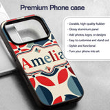 Floral Petal Shapes Bold Color Seamless Pattern Custom Name Protective Phone Case Mobile Cover Durable Everyday Smartphone Shock Resistant