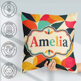 Custom Name Abstract Organic Leaf Shapes Century Modern Seamless Square Filled Cushion Throw Pillow Sofa Bed Home Decor Zip Washable UK Made