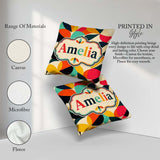 Custom Name Abstract Organic Leaf Shapes Century Modern Seamless Square Filled Cushion Throw Pillow Sofa Bed Home Decor Zip Washable UK Made