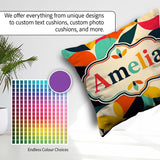 Custom Name Abstract Organic Leaf Shapes Century Modern Seamless Square Filled Cushion Throw Pillow Sofa Bed Home Decor Zip Washable UK Made