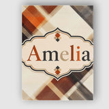Personalised Name Abstract Neutral Brush Custom  Unique Gift Idea Elegant Feature Canvas Wall Art Print Decor Picture Ready to Hang