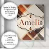Personalised Name Abstract Neutral Brush Custom  Unique Gift Idea Elegant Feature Canvas Wall Art Print Decor Picture Ready to Hang