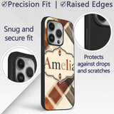 Abstract Neutral Brush Stroke Printed Design Custom Name Protective Phone Case Mobile Cover Durable Everyday Smartphone Shock Resistant