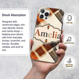 Abstract Neutral Brush Stroke Printed Design Custom Name Protective Phone Case Mobile Cover Durable Everyday Smartphone Shock Resistant