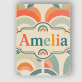 Personalised Name Soft Pastel Rainbow Custom Modern Room Accent Creative Decorator Style Canvas Wall Art Print Decor Picture Ready to Hang