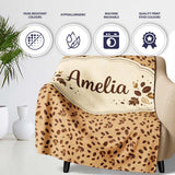 Coffee Beans Rich Brown Dense Seamless Pattern Perfect Gift for Her  Personalised Custom Name Super Soft Fleece Blanket Bed Sofa Throw