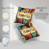 Custom Name Abstract Vibrant Cityscape Geometric Style Seamless Square Filled Cushion Throw Pillow Sofa Bed Home Decor Zip Washable UK Made