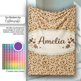 Coffee Beans Rich Brown Dense Seamless Pattern Perfect Gift for Her  Personalised Custom Name Super Soft Fleece Blanket Bed Sofa Throw