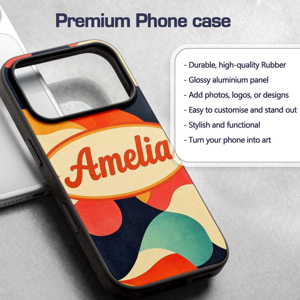 Abstract Organic Fluid Shapes Color Flow Seamless Custom Name Protective Phone Case Mobile Cover Durable Everyday Smartphone Shock Resistant