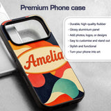 Abstract Organic Fluid Shapes Color Flow Seamless Custom Name Protective Phone Case Mobile Cover Durable Everyday Smartphone Shock Resistant
