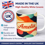 Personalized Custom Name Abstract Organic Fluid Shapes Color Flow Seamless Pattern Custom 11oz Ceramic Coffee Tea Mug White Large Handle