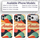 Abstract Organic Fluid Shapes Color Flow Seamless Custom Name Protective Phone Case Mobile Cover Durable Everyday Smartphone Shock Resistant