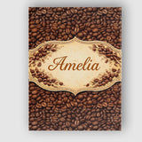 Personalised Name Realistic Roasted Coffee Beans Scatter Seamless Custom  Bespoke Canvas Wall Art Print Decor Picture Ready to Hang